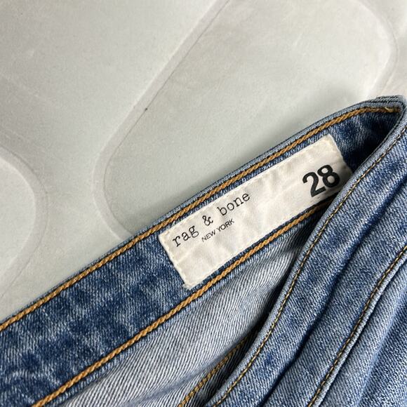 Rag & Bone Jean Women’s 28 Blue Dre Low Rise Slim Boyfriend Denim Distressed - Picture 8 of 11